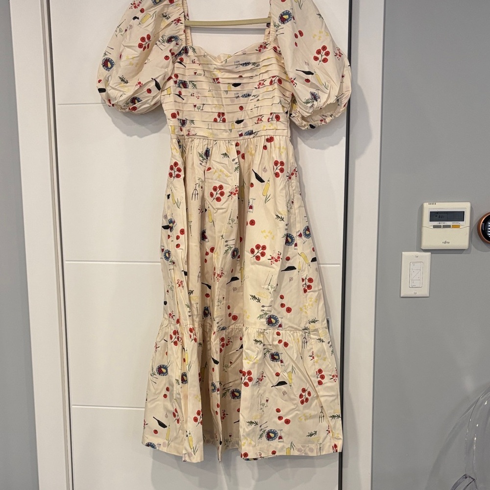 Abercrombie & Fitch Floral Maxi Dress - Cream and Red